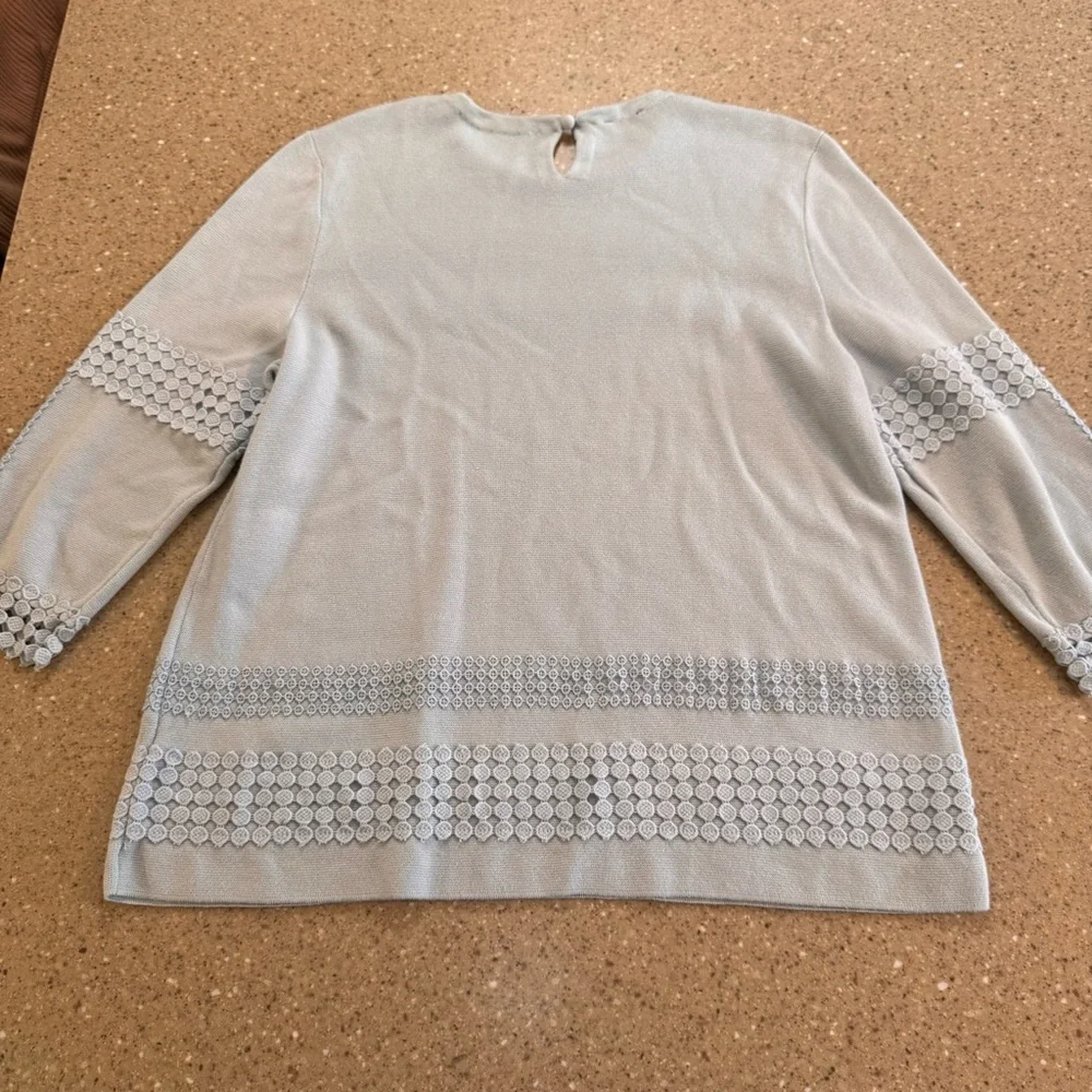 Talbots Soft blue/green Knit Top size Large - Picture 6 of 7